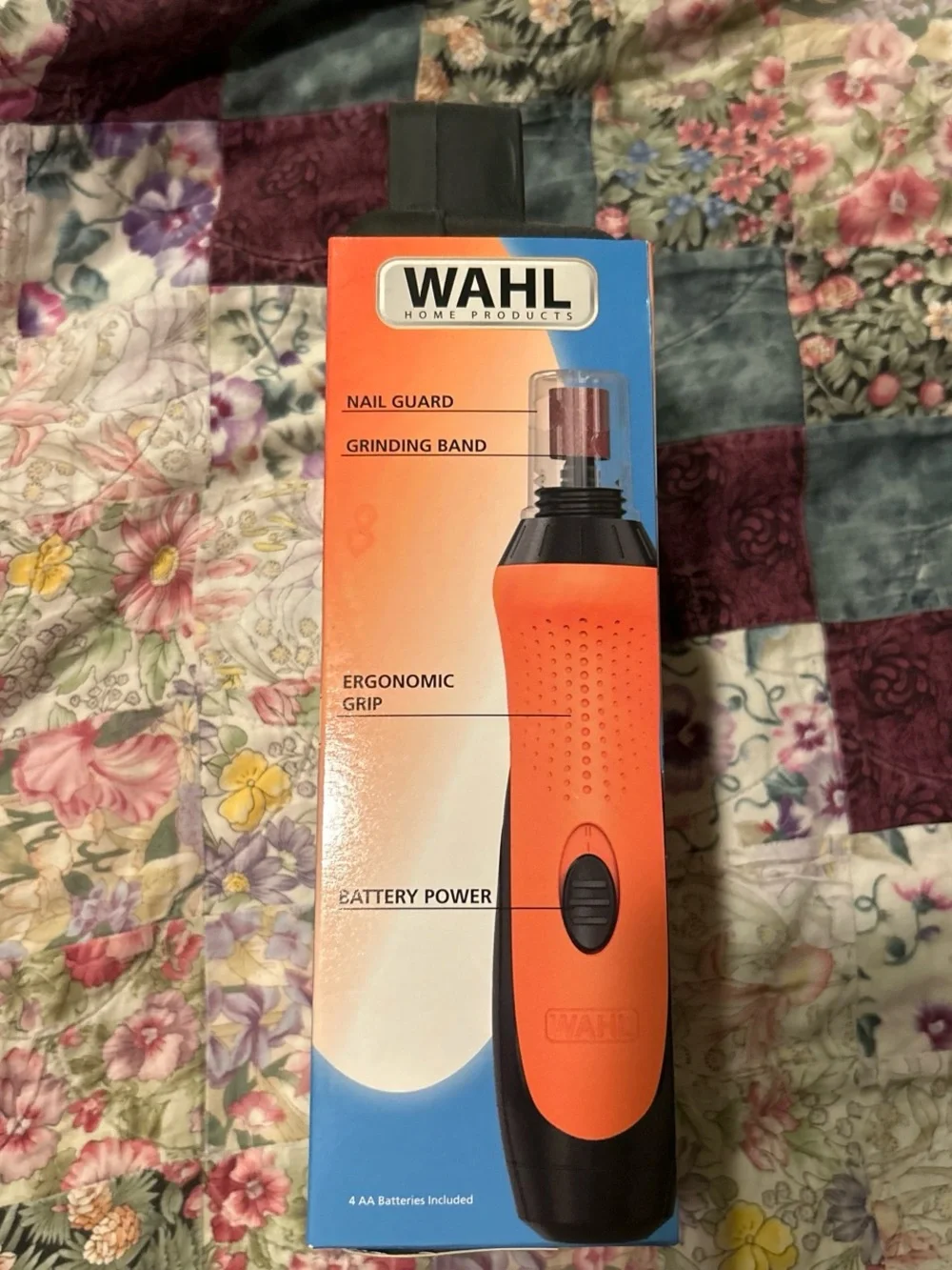 Wahl Pet Nail Grinder Packaging in Orange and Blue